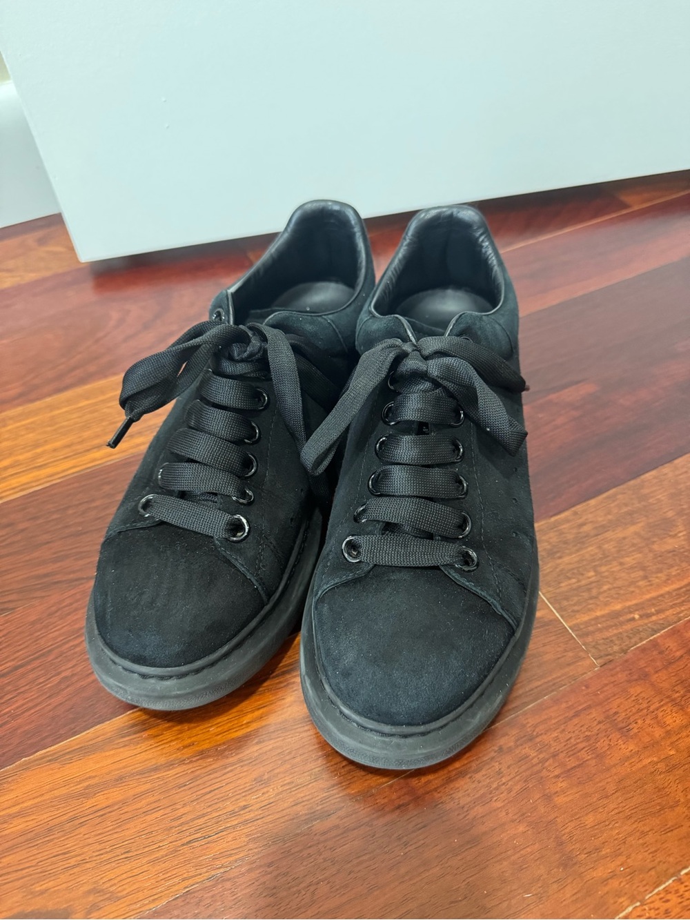Alexander McQueen Black Suede Oversized Sneakers - 38